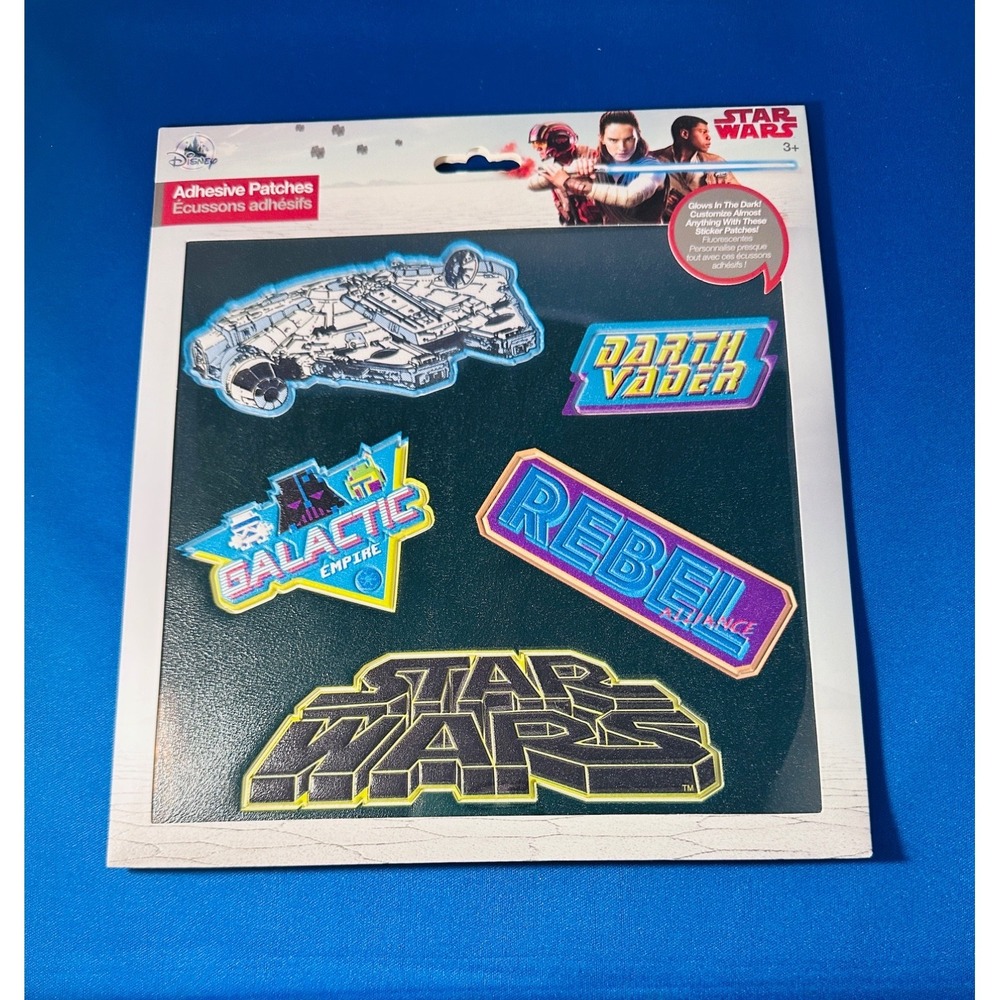 Star Wars Set of 5 Glow in the Dark Sticker Patches Disney Store NWT Ages 3+